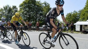 Richie Porte helping to protect Froome's lead on Alp d'Huez
